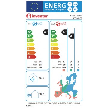 Inventor ΝECUVI-09WFI/ΝECUVO-09 Neo Eco Κλιματιστικό Inverter 9000 BTU A+++/A++ με Ιονιστή και WiFi Inventor ΝECUVI-09WFI/ΝECUVO-09 Neo Eco Κλιματιστικό Inverter 9000 BTU A+++/A++ με Ιονιστή και WiFi